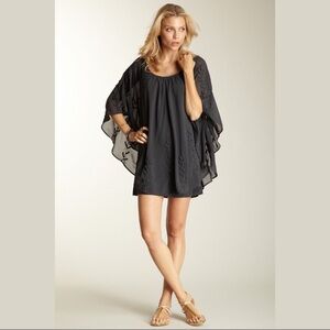 Free People Beaded Cape Mini Dress Size Small Chiffon Flowy Feminine